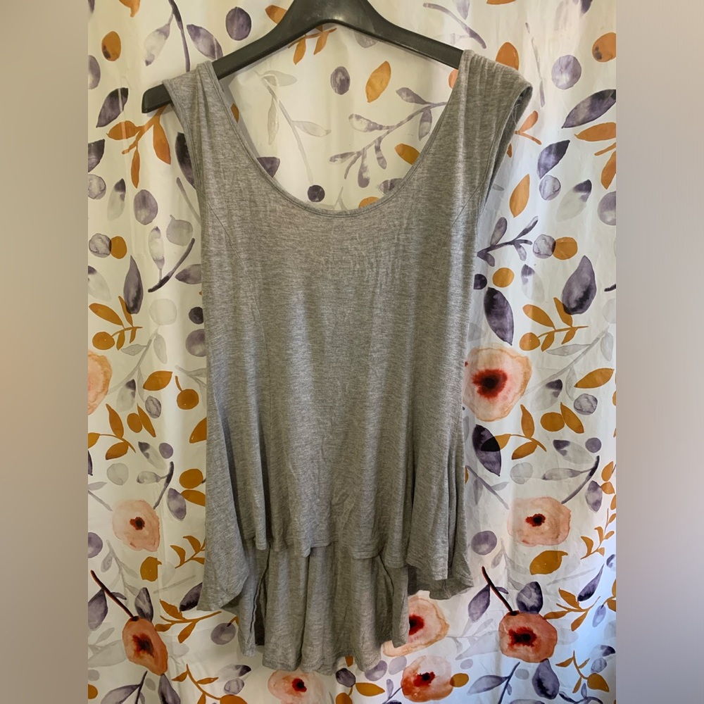 🔥5/&25 Lonely Basic Heather Gray Sleeveless Tank Top Sz L